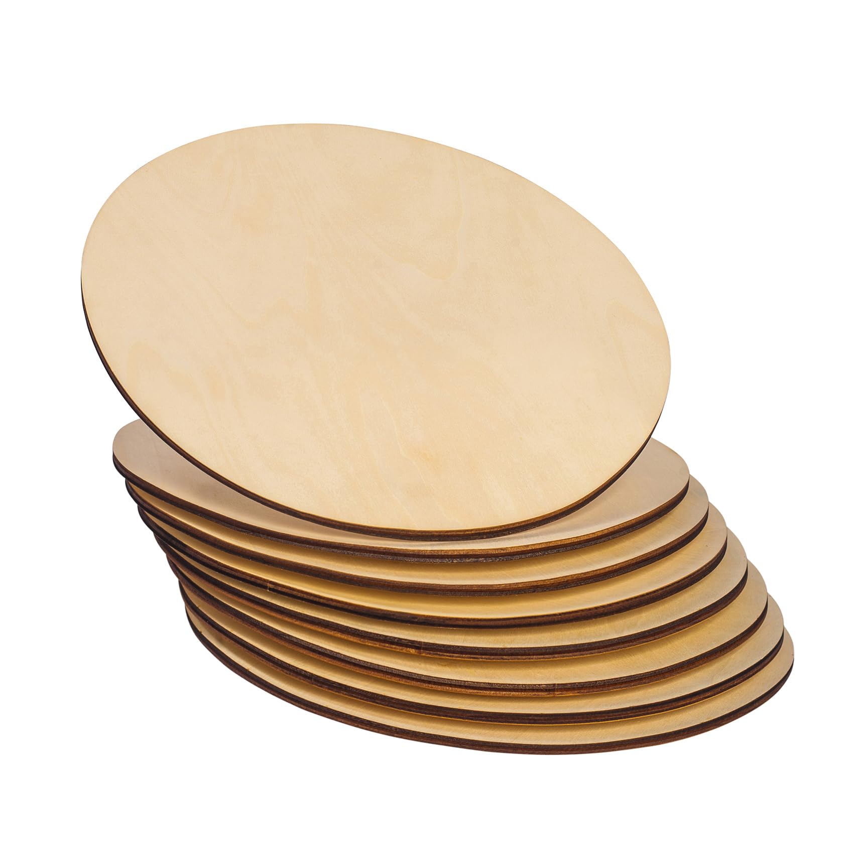 Photo 1 of [Upgraded] RM&Co 1/4" Thick 8 Pack 12 Inch Large Wood Circles for Crafts, Blank Round Wooden Discs, DIY Craft Wood Rounds Cutouts for Door Hanger, Sign, Painting, Wood Burning, Christmas Home Decor