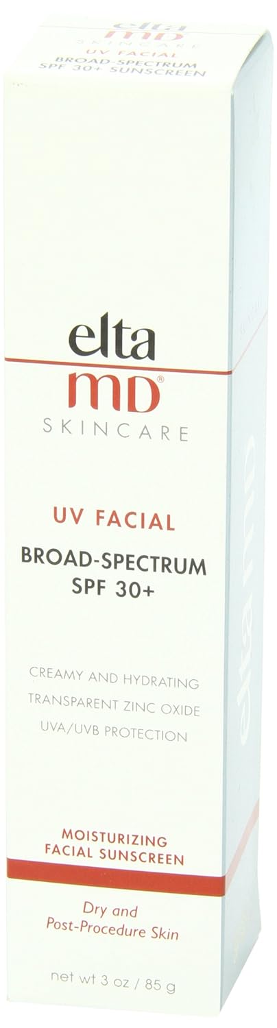 EltaMD UV Facial Moisturizing Sunscreen Broad-Spectrum SPF 30+ with Hyaluronic Acid, Non-Greasy, Mineral-Based Face Sunscreen with Zinc Oxide, 3 oz: Premium Beauty