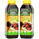 World Harbors Jamaican Jerk Sauce Sweet &amp; Spicy Marinade for Jamaican Jerky Seasoning Chicken, Sirloin, Shrimp Jerk Seasoning Jamaican Style - Flavors for Dipping, Glazing 16 oz (Pack of 2)