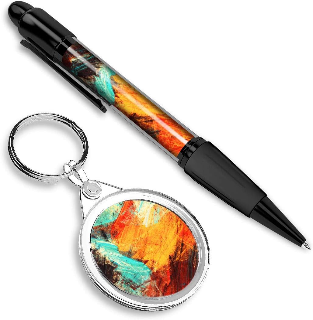 Bonito y cómodo bolígrafo con imagen y llavero (redondo) para las