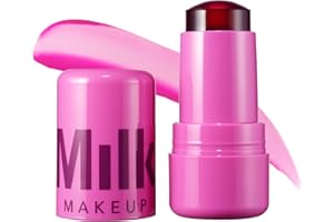 Milk Makeup Cooling Water Jelly Tint – Sheer Lip + Cheek Stain with Vegan Collagen, Seawater + Aloe – Hydrating, Long-Lasting, Buildable Lip Tint + Blush – Splash, 0.17 oz
