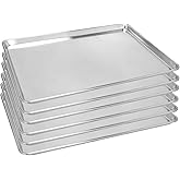 FSUON 6 Pack Full Size Baking Sheet Pan, Aluminum Commercial Cookie Sheet Pan, Durable & Anti-Stick 26”x 18”