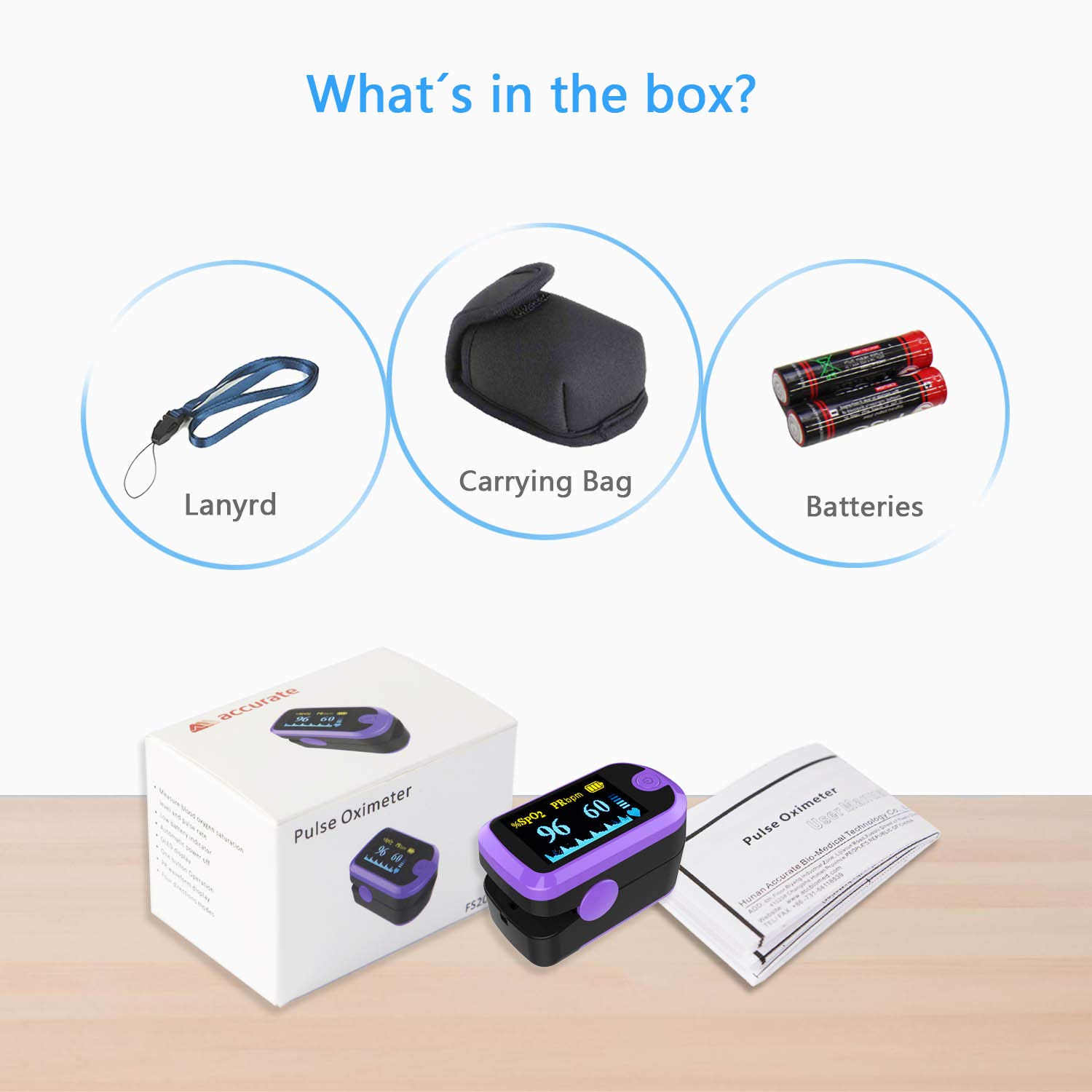 Ulaif Fingertip Pulse Oximeter, OLED Portable Oximetry Blood Oxygen
