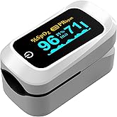 Advanced Finger Pulse Oximeter Finger Monitor (White Silver)