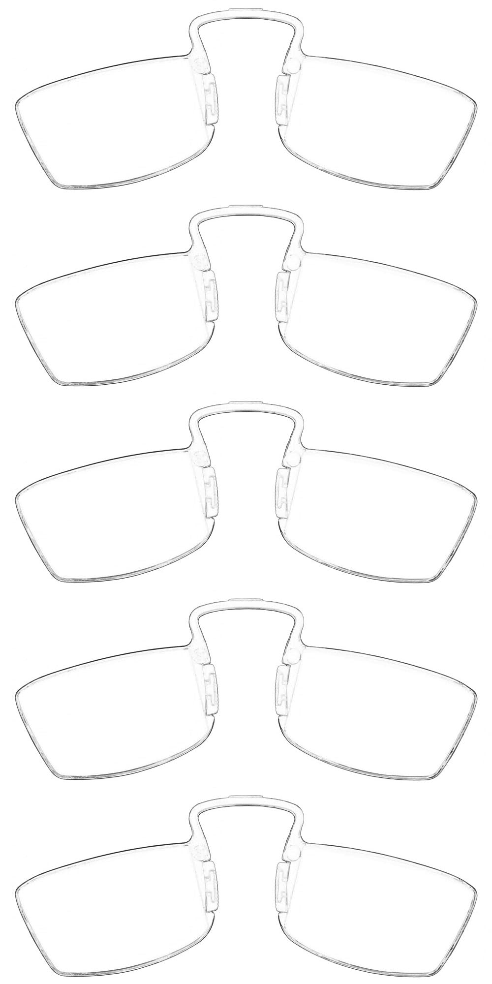 ClipFlipz Pince-Nez Plus Reading Glasses Rimless Nose Reader Clip Mini Credit Card Magnifier 5 Pack +1.00