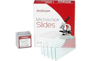AmScope 72 Pre-Cleaned Blank Microscope Slides and 100 22x22mm Square Cover Glass