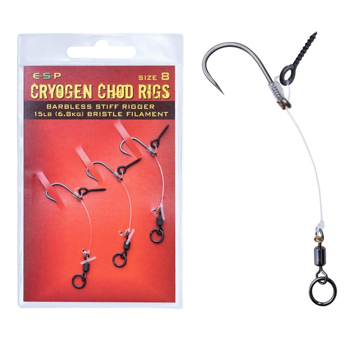 ESP Cryogen Chod Rig With Bait Screw Barbed OR Barbless: Barbless 8