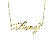 BYBWBL Amy Name Pendant Necklace 18k Gold Plated