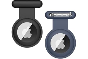 2 Pack AirTag Holder for Kids with Brooch Pin, Silicone Hidden Apple Air tag Tracker GPS Case for Toddlers Elderly Pet Clothi