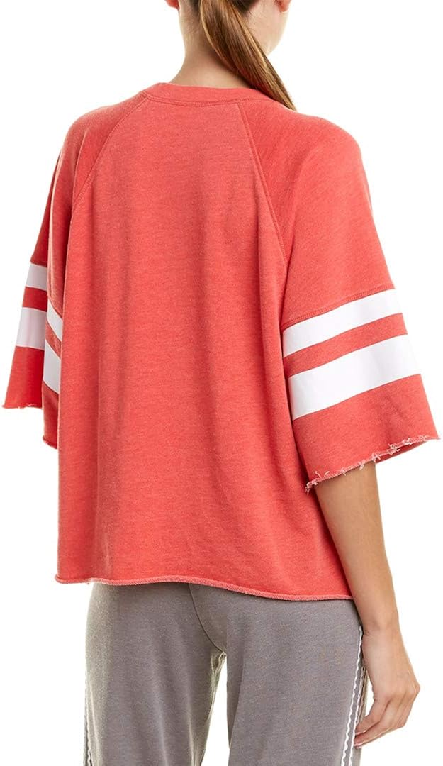 Betsey Johnson Women's Printed Stripe Cutoff Sweatshirt at  Women’s Clothing store