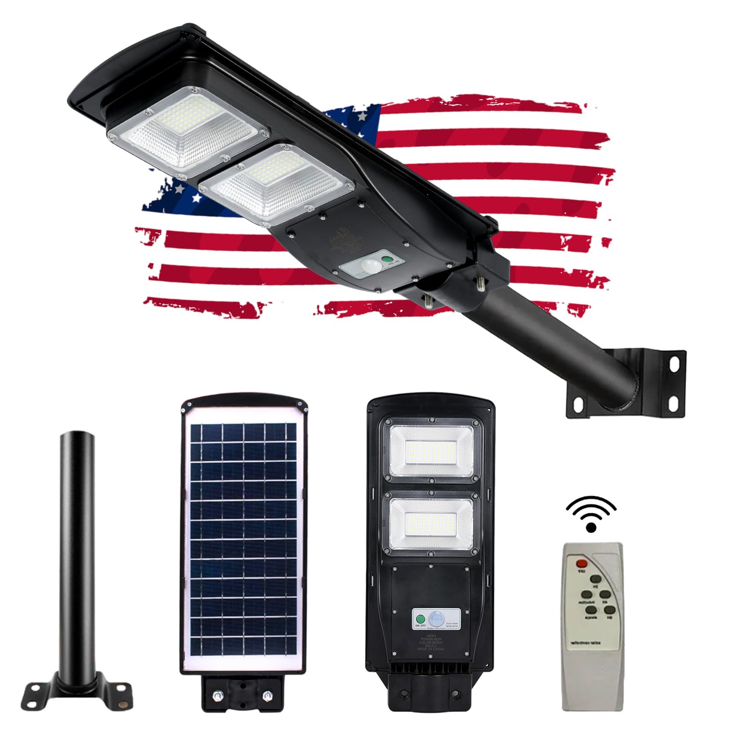Photo 1 of Solar Street Lights Outdoor Waterproof LED Lamp,6000 Lumens Flood Light,Motion Sensor Security Night Light, Dusk to Dawn, Suitable for Wall & Pole, Lámparas Solar Exterior w/Bracket by Endurance