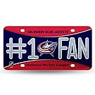 NHL Columbus Blue Jackets Bling #1 Fan Metal Auto Tag Plate, 12 x 6-Inch, Silver