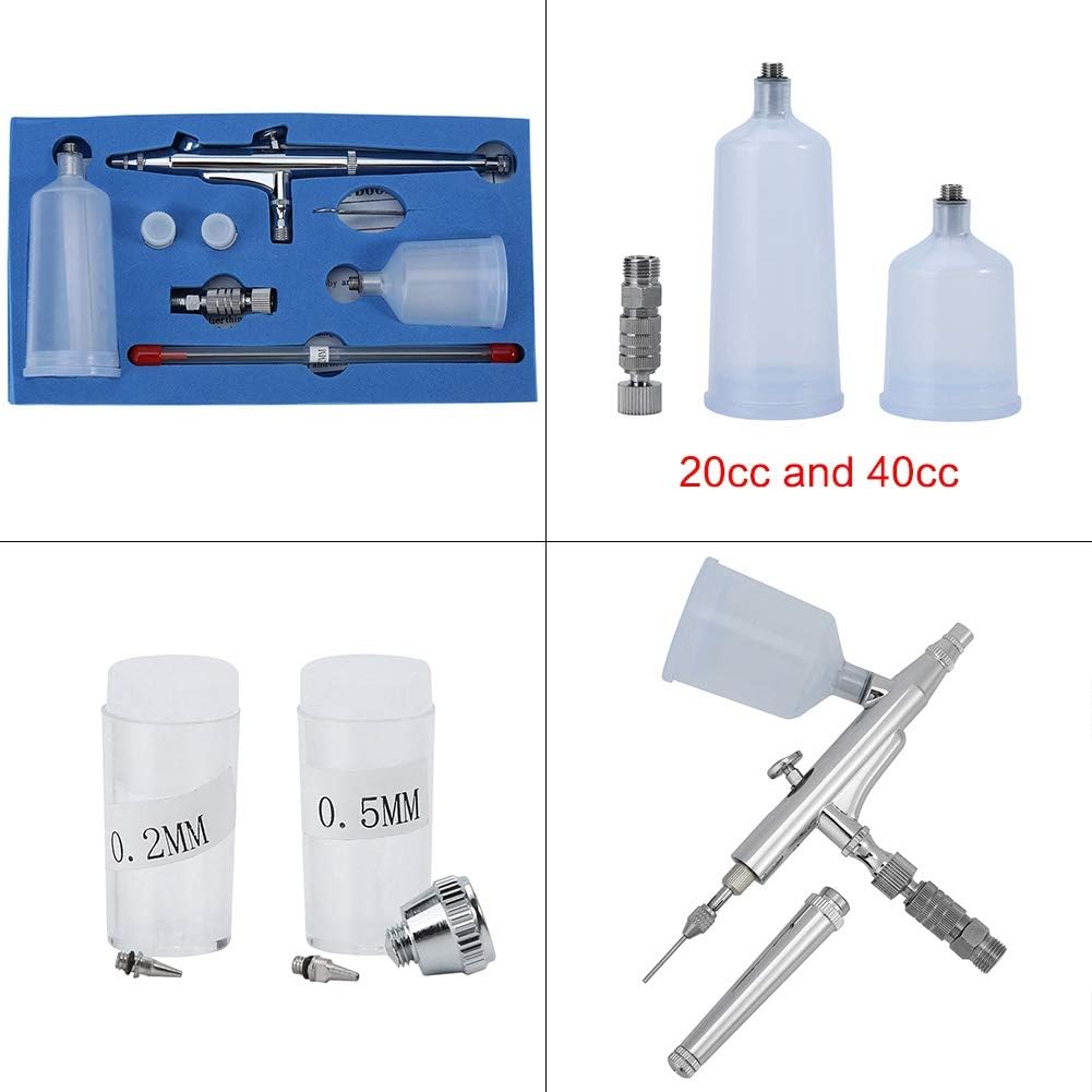 FTVOGUE JP-131T Airbrush Kit Gravity Feed Double-Action Trigger Paint Sprayer Set for Artist Painting Cake Decorating - Image 4
