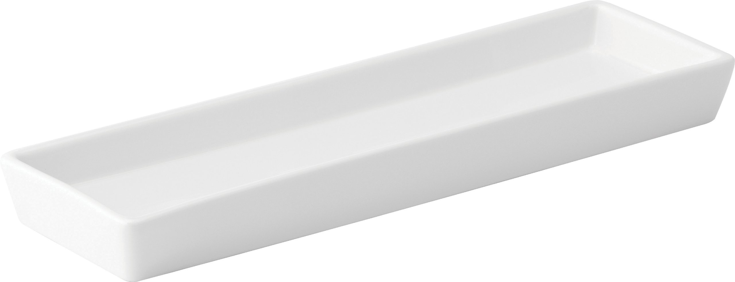 Utopia Z03095 Fine China Rectangular Tray, 11.5" x 3.25", 28 cm x 8 cm, Anton Black (Pack of 6)