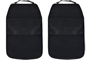 2PCS Car Seat Back Protectors with Adjustable Strap, Waterproof Seat Back Kick Pads for Car Truck SUV Van