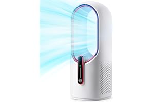 Misby Desk Fan, Bladeless Desk Fan with 3-Speed OptionsF, Touch Control Personal Fan for Desk Home, Office, Bedroom (Rose)