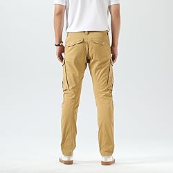 Plaid&Plain Men's and Women's Khaki Cargo Pants