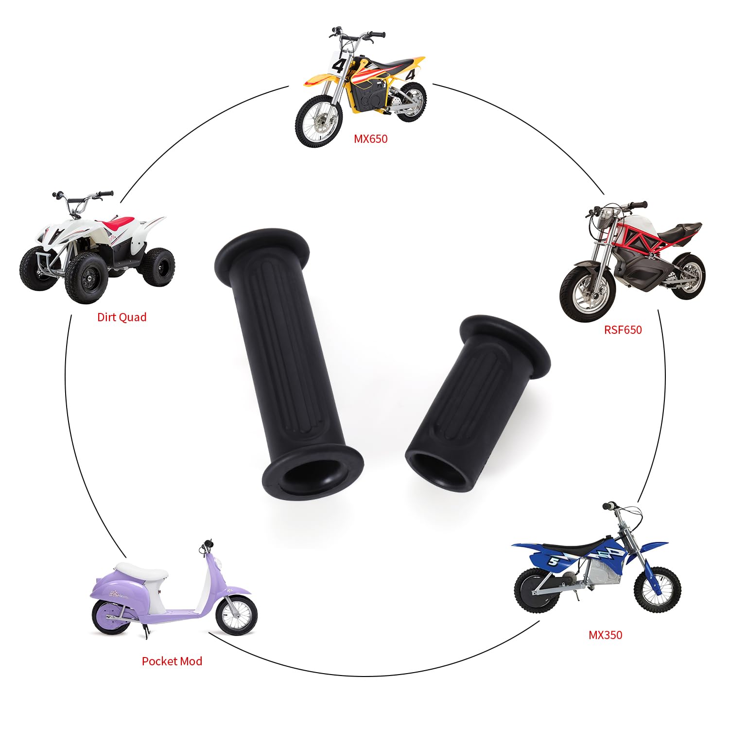 KAMIER Handlebar Grips for Razor MX350 MX400 MX650 MX500 SX500 Mcgrath Dirt Bike E325 E300 E200 E100 Pocket Mod Electric Scooter Dirt Quad 4 Wheeler RSF650 Off Road Motocross Mini Pocket Bike Parts