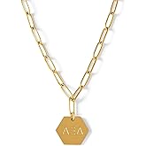 Sorority Shop Alpha Xi Delta Paperclip Necklace — AXD 18K Gold Plated Sorority Gifts Necklace, Long-Lasting Alpha Xi Delta Gifts for Women