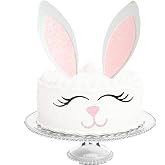 Easter Bunny Cake Topper with Eyelashes Easter Party Cake Decoration Supplies for Birthday Party, Wedding, Baby Shower, Spring Eater Party Decorations 2pairs