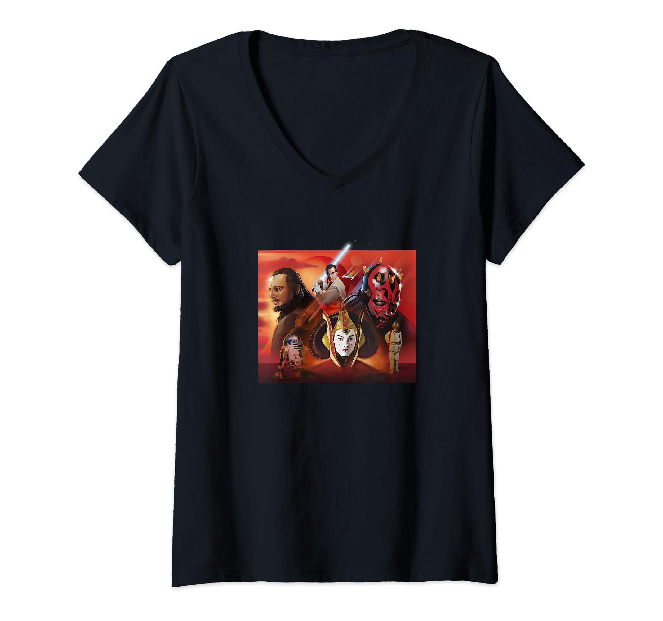 Star Wars: The Phantom Menace Exclusive Group Shot Portrait V-Neck T-Shirt