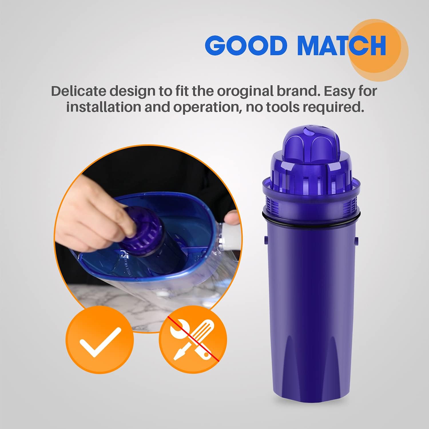 PUREPLUS CRF950Z Pitcher Water Filter Replacement for Pur PPF900Z, PPF951K, PPT700W, CR-1100C, DS-1800Z, CR-6000C, PPT711W, PPT711, PPT710W, PPT111W, PPT111R and All PUR Pitchers and Dispensers, 4PACK: Kitchen & Dining