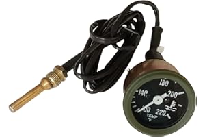 Mechanical Water Temp Gauge 72" Lead 5/8" Green Bezel fits for Willys MB GPW