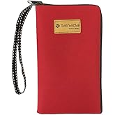 Tainada Women Universal Phone Wristlet Wallet Pouch, Dual Slots Zipper Purse Carry Case Bag for iPhone 16/15, 16/15 Pro Max, 14 Plus; Samsung S24+, S23, A35, A54, Z Fold6 (Red)