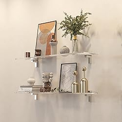 MEISHIDA Clear Acrylic Shelf, Set of 2 Invisible