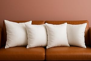 TRENDY HOME BY PEPMART TRADERS Trendy Home 16x16 Throw Pillow Insert (Set of 4, White) Bed and Couch Pillows Stuffer Hypoallergenic, Decorative Home Outdoor Sofa Pillow Filler (Non Woven, 4 Pack)