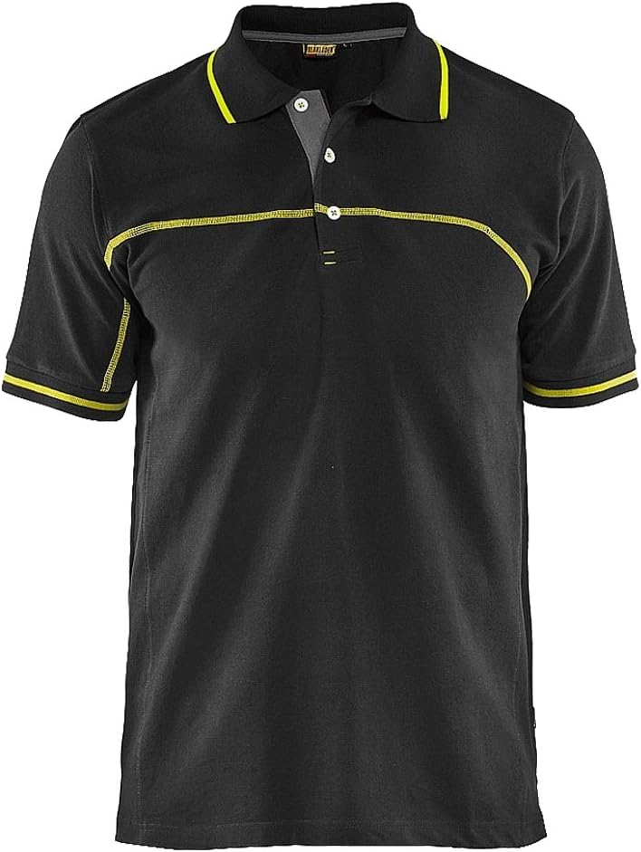 Blakläder 338910509933S Polo Shirt, Black-Yellow, S, Schwarz/High Vis Grün