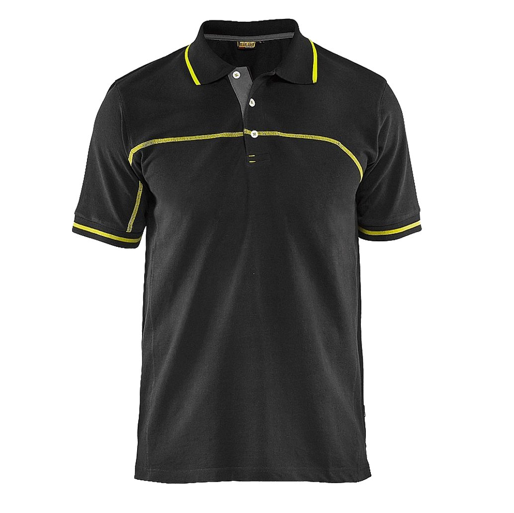 Blakläder 338910509933S Polo Shirt, Black-Yellow, S