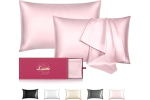 Lacette Mulberry Silk Pillowcase for Hair and Skin 2 Pack King Size, 22 Momme Mulberry Silk & Wood Pulp Fiber Dual-Sided Silk Pillow Cases with Zipper, Soft Cooling Silk Pillow Cover(Pink)