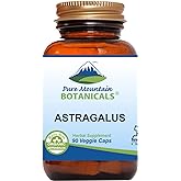 Pure Mountain Botanicals Astragalus Root Capsules - 90 Kosher Vegan Caps with 470mg Organic Astragalus