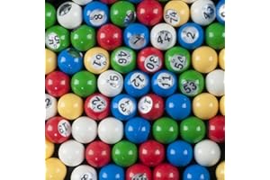 SMALLTOYS Bingo Ball- Small 5 Color With Clear Cover Over Each Number 1-75