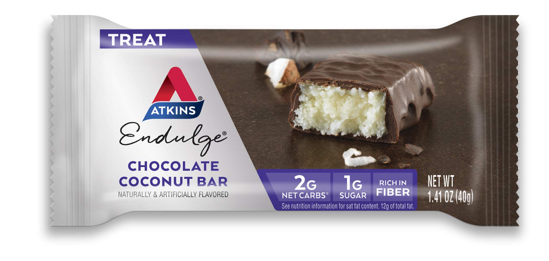 Atkins Endulge Treat Chocolate Coconut Bar. Rich Coconut & Decadent