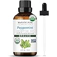 Majestic Pure Organic Peppermint Essential Oil - 100% Pure Peppermint Oil for Aromatherapy, Massage & Topical Uses, Perfect for Diffuser & Essential Oil Diffuser - 0.33 fl. oz