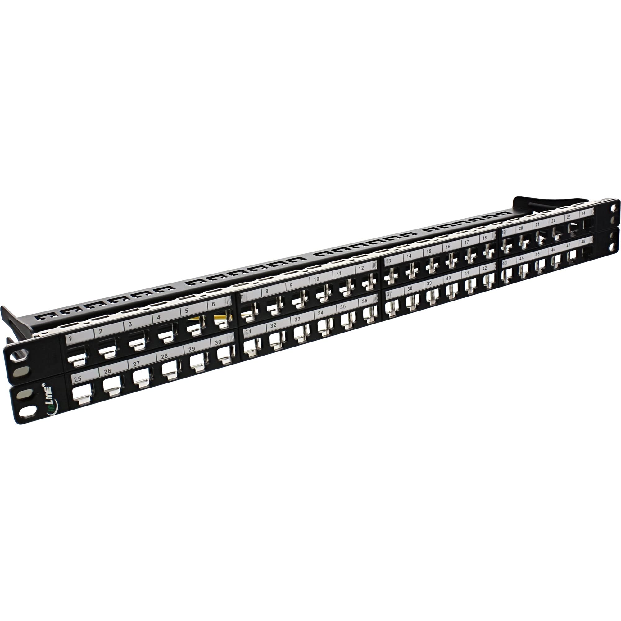 InLine 76848C patch panel 48-speed, keystone snap-in empty plate patch panel, 19 inches, 1U, black