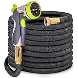 50ft Garden Hose- New Bronze Connector Expandable Water Hose with Double Latex Core, 3/4