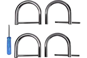 willikiva 4Pcs D Ring with Closing Screw Replacement Screw Shackle Key U Shape D Rings Holder Horseshoe DIY Leather Craft Purse (Black Gold,1-1/4inch)