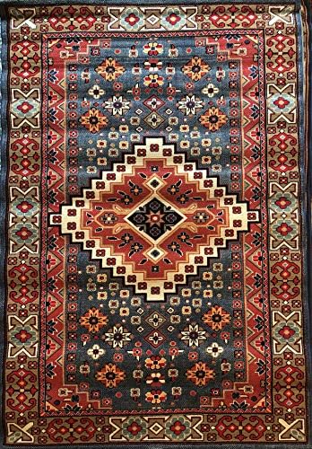 Classic Kilim Mahot Patterned Hearth Rug, Carpet For Home/Office (120x180 cm)