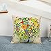 SMARTWALLSTATION 4-Pack Cotton Linen Sofa Home Decor Design Throw Pillow Case Cushion Covers Square 17.5 Inch (Set of 4 Tree Series)