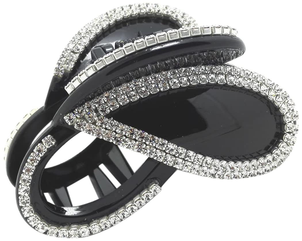 Meilliwish Diamond Butterfly Hair Clip Claw (D14)(Black)