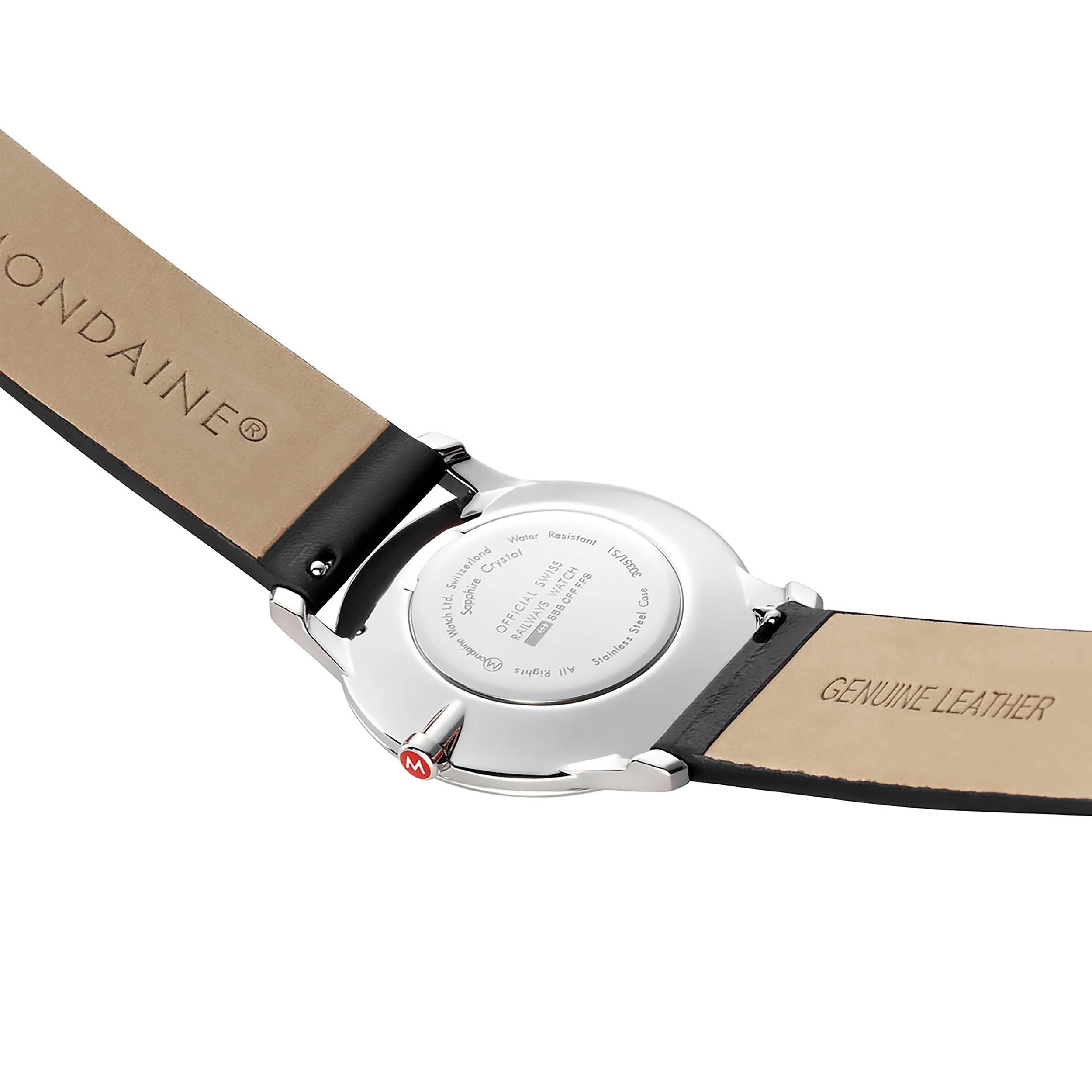 MONDAINE(モンディーン) Simply Elegant 36mm 腕時計 | St. Steel ポリッシュ, ブラウン, クラシック
