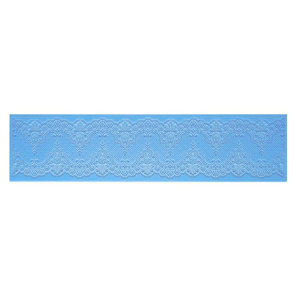 Ideen mit Herz Silicone Decorative Mat | Silicone Mould Fondant | Height: 2 mm | Lace Design | Ideal for Making Lace Border | Tool for Shaping Fondant (Design 5 | 38.7 cm x 9.6 cm)