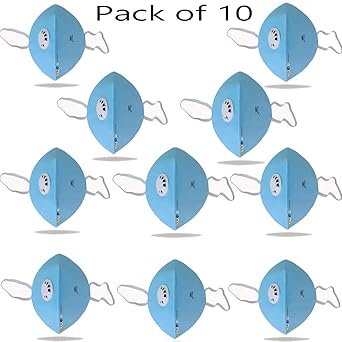 Bersache c2n95-2 Blue Mouth Nose Cover Mask(PACK OF 10)