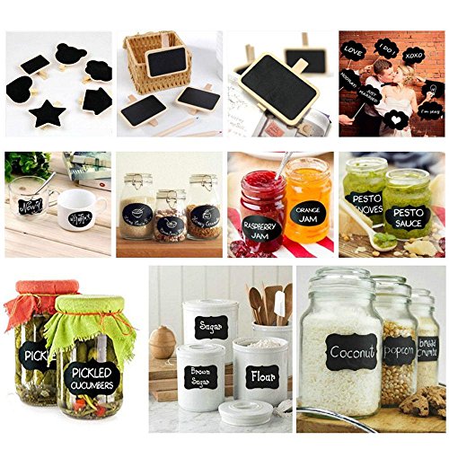Blank Chalkboard Labels Set Aolvo 40PCS Erasable & Printable Mason