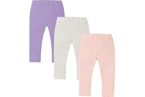 Dalukit 3 Pack Baby Girl Pants Soft Ribbed Leggings for Toddler Girl Newborn Cotton Bottoms Casual Playing Pull On Sweatpants