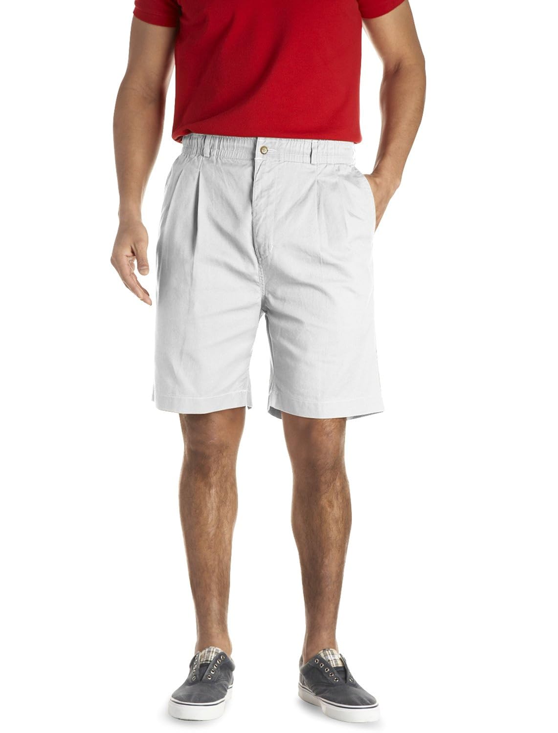 100 Pure Cotton Creekwood Elastic Waist Twill Shorts for Big & Tall