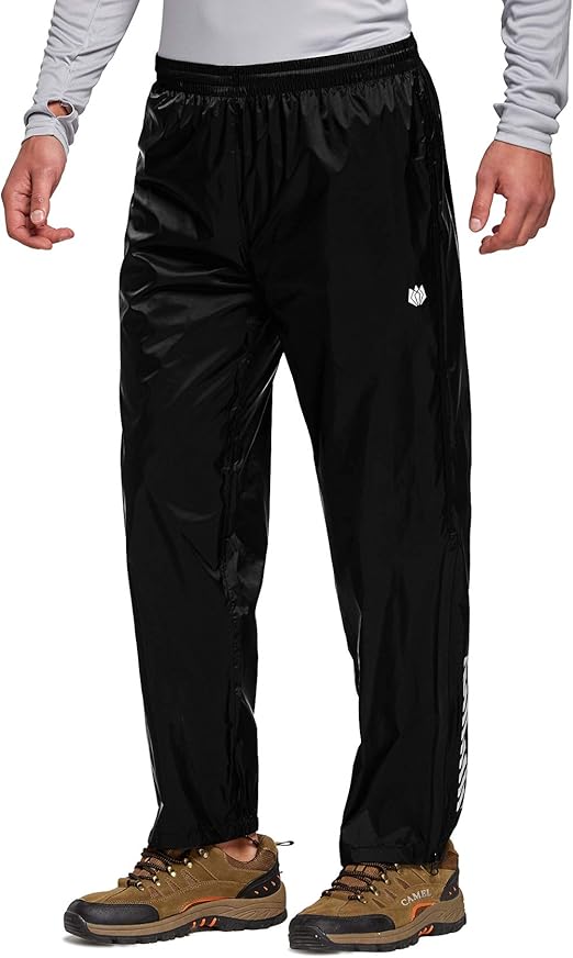 FitsT4 Men's Rain Pants Lightweight Waterproof Overtrousers Windproof